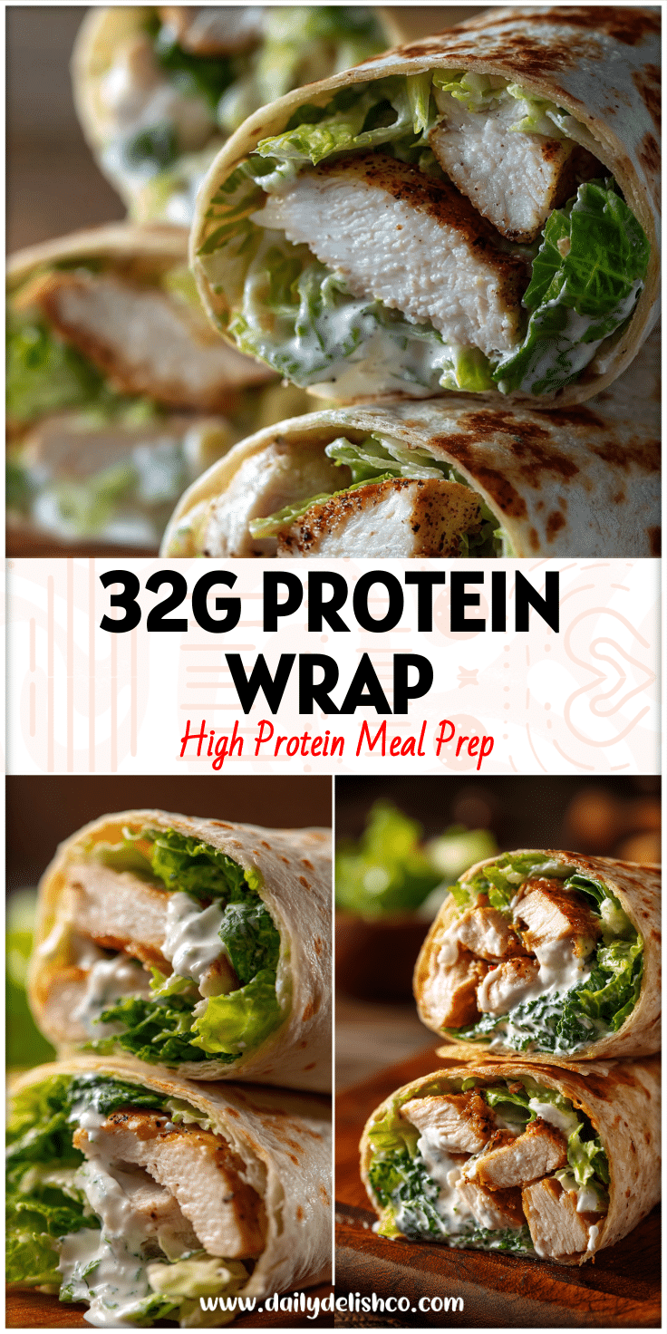 Close-up of Chicken Caesar Wraps Chicken sliced inside a Cesar Wrap showing creamy dressing and crisp lettuce for a Fun Healthy Lunch Idea.